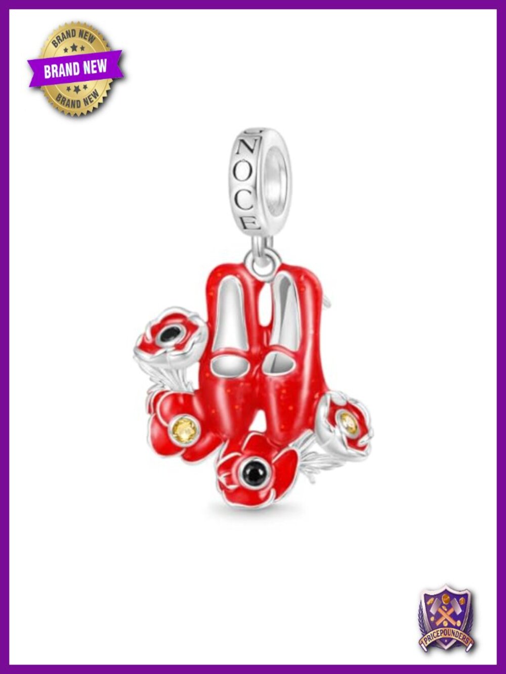 Ruby Slippers Sterling Silver Dangle Charm Pendant, Wizard of Oz Jewelry Gift